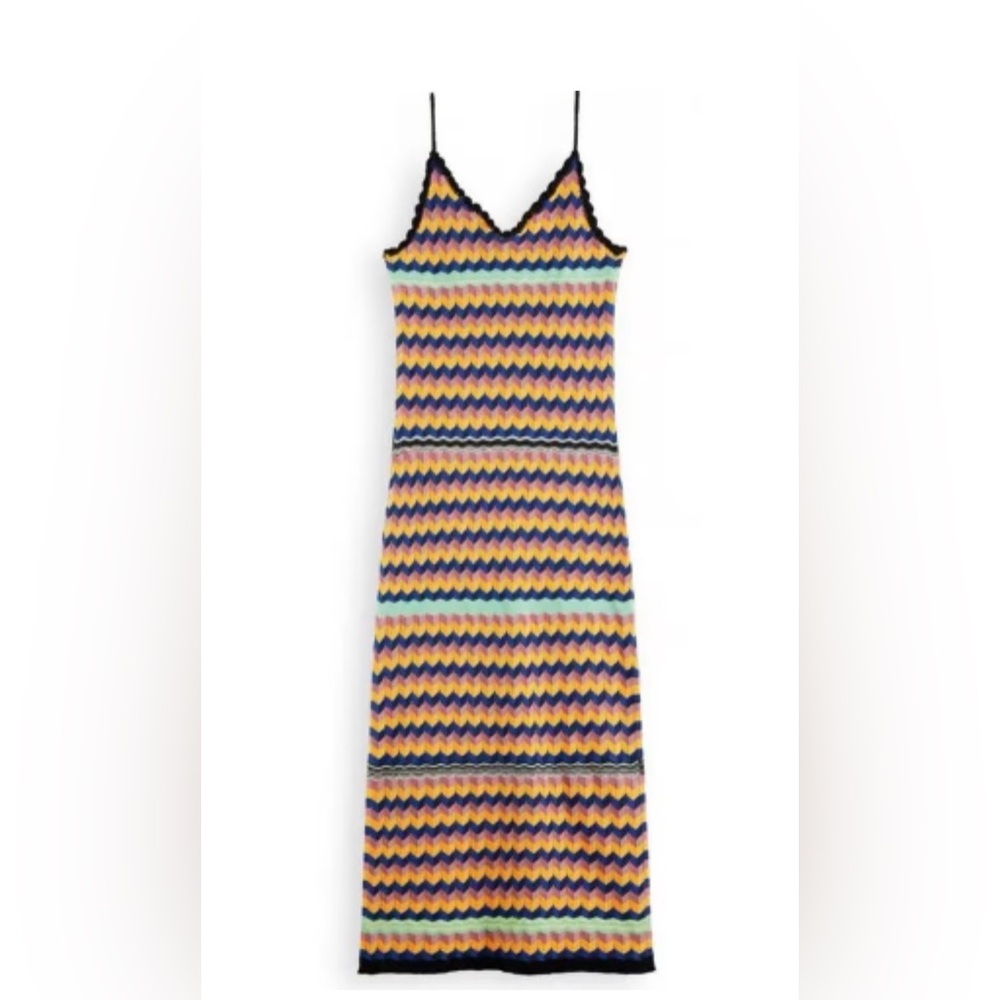 Scotch & Soda Striped Knit Midi Dress Medium